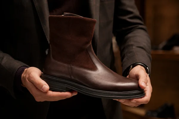 Bota chelsea cano médio: elegância artesanal em couro vacum